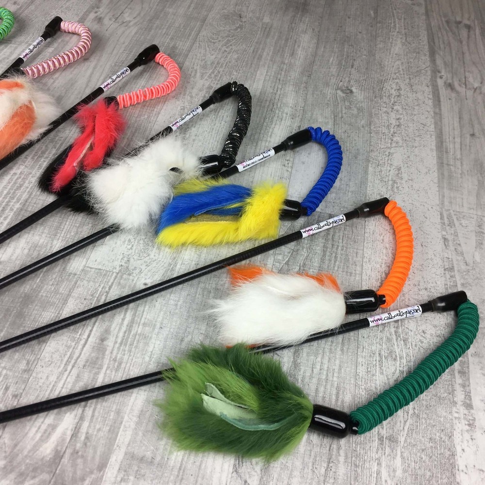 Jumping Rabbit Fur Teaser Wand Cat Toy