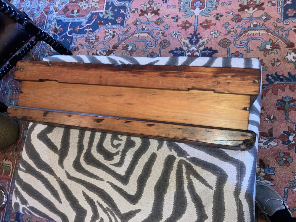 Long Antique Wood Box Trunk Chest