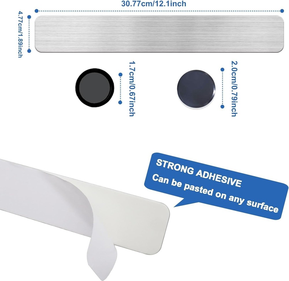 Multi-Functional Frameless Magnetic Board & Strip Set for Home and Office - 2PCS