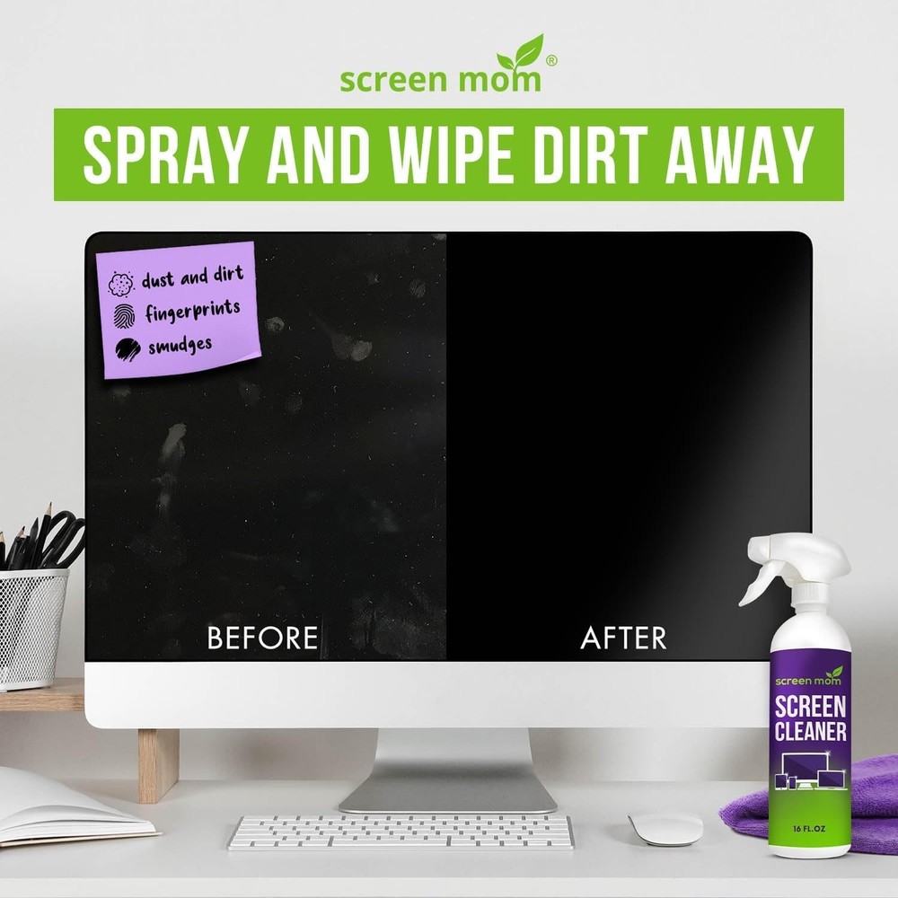 Professional-Grade 16oz Screen Cleaner Spray with Microfiber for All Devices