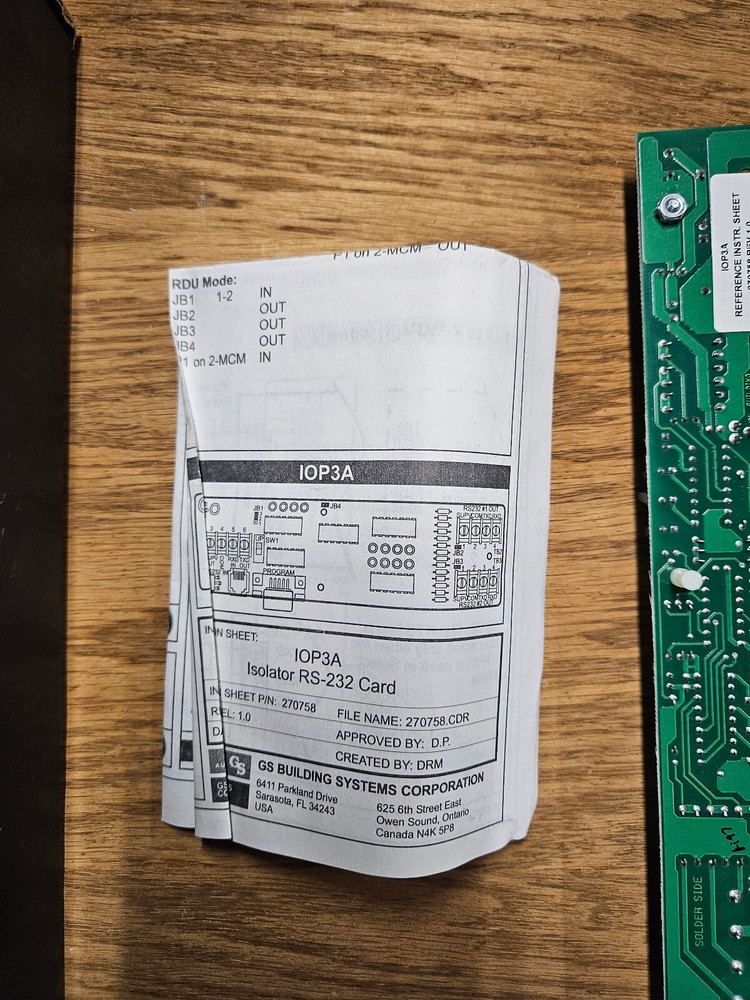 EDWARDS EST IOP3A ISOLATOR MODULE CARD FIRE ALARM