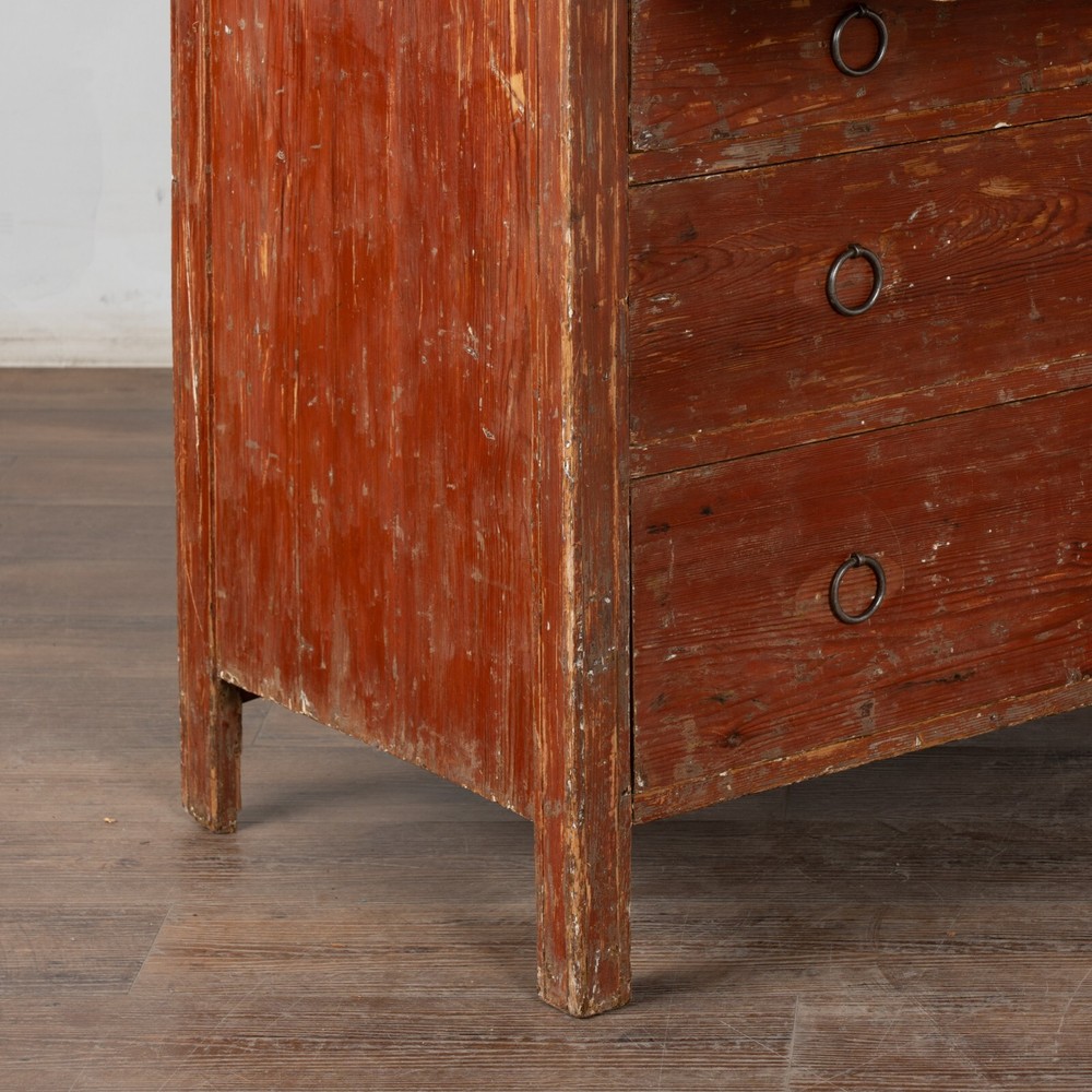 19th Century Rustic Swedish Painted Pine Secretary