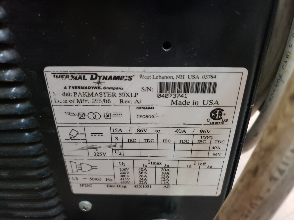 Thermal Dynamics Pak Master 50 XL Plus Plasma Cutter - MAKE OFFER