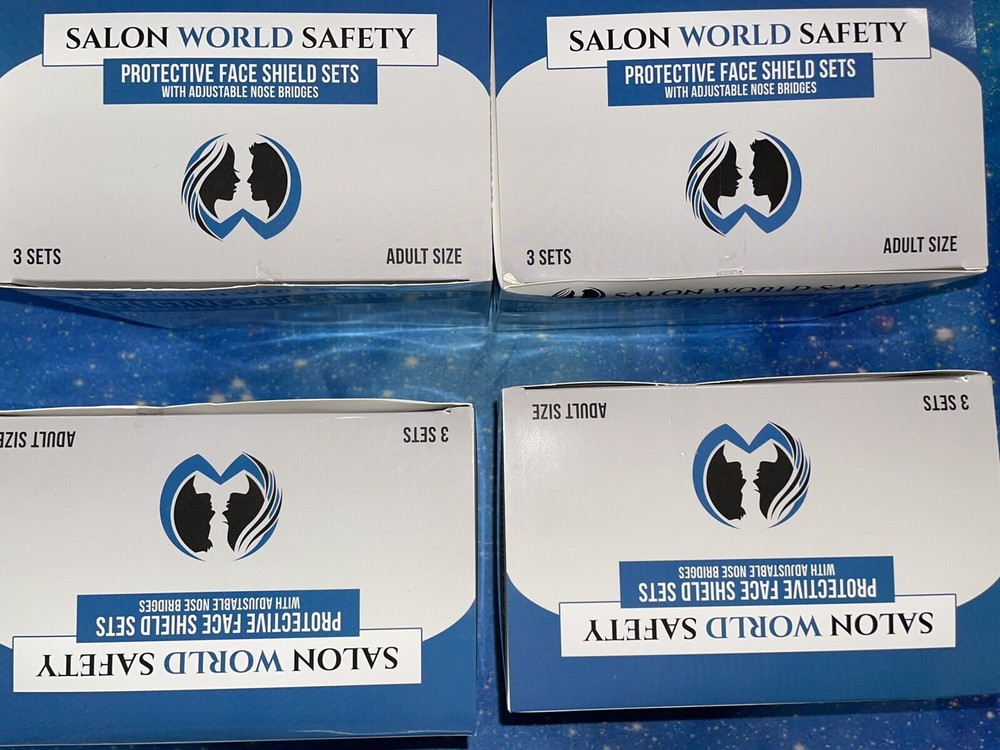 PROTECTIVE FACE SHIELD SETS Lot Of (4) Boxes