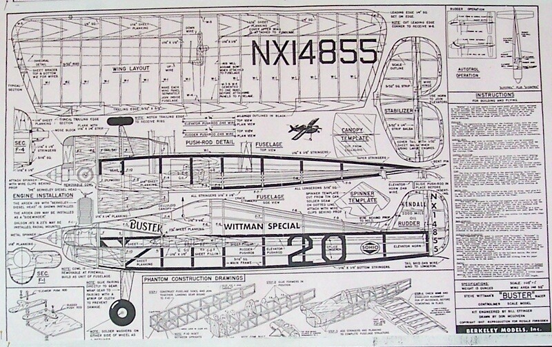 Berkeley BUSTER PLAN to Scratch-Build a 24" UC Scale Model Airplane