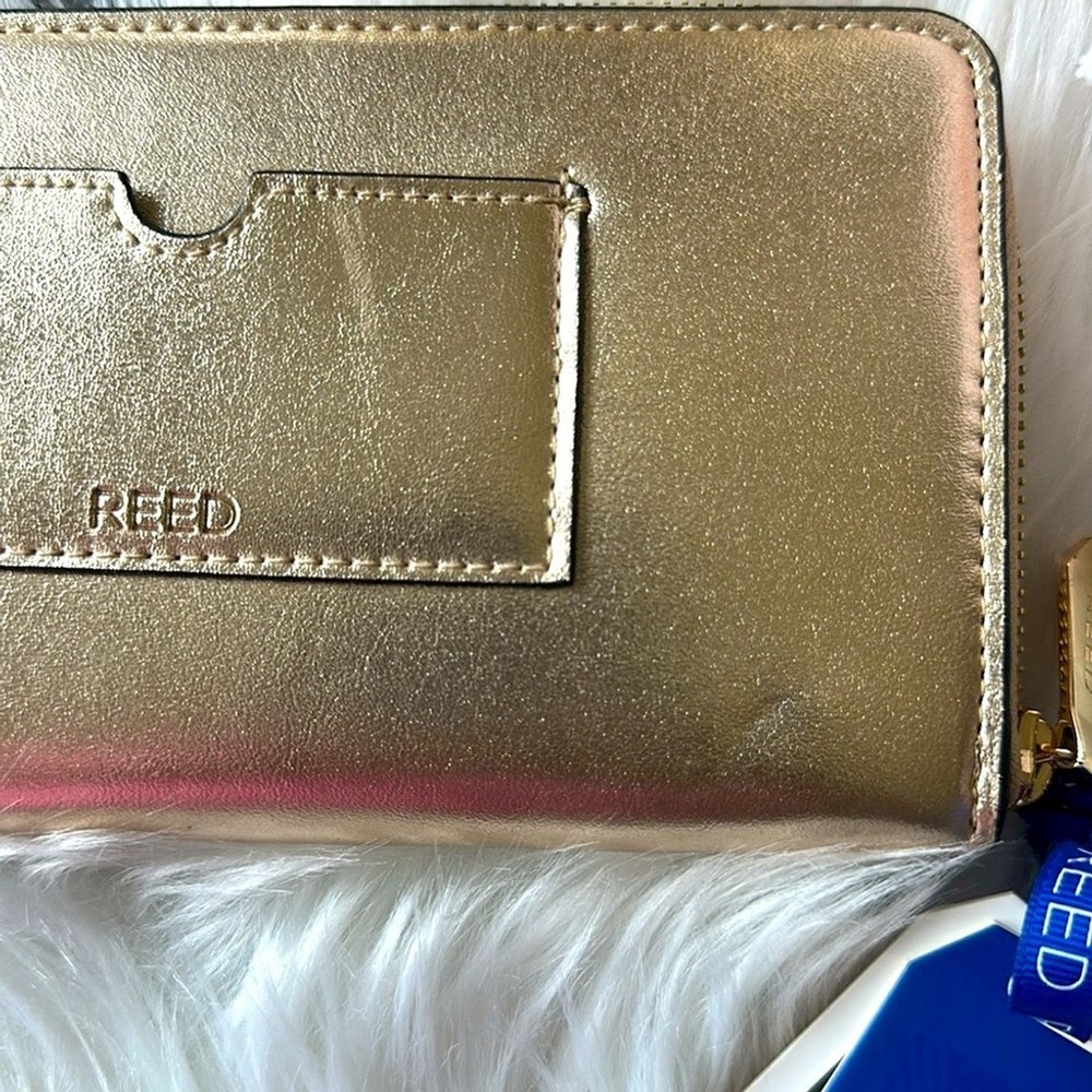 Reed Gold Wallet And Initials R Keychain
