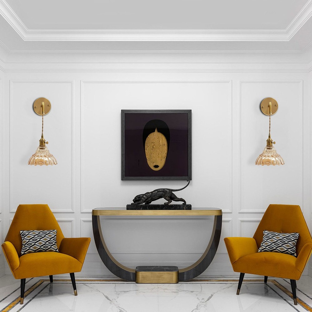 2pcs Gold Vintage Wall Lamp Indoor Wall-mounted Wall Light Without Light Source