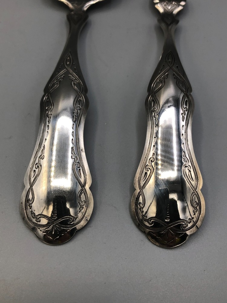 Vintage 830 fine Silver 2 piece Serving Set with Netherlands hallmarks