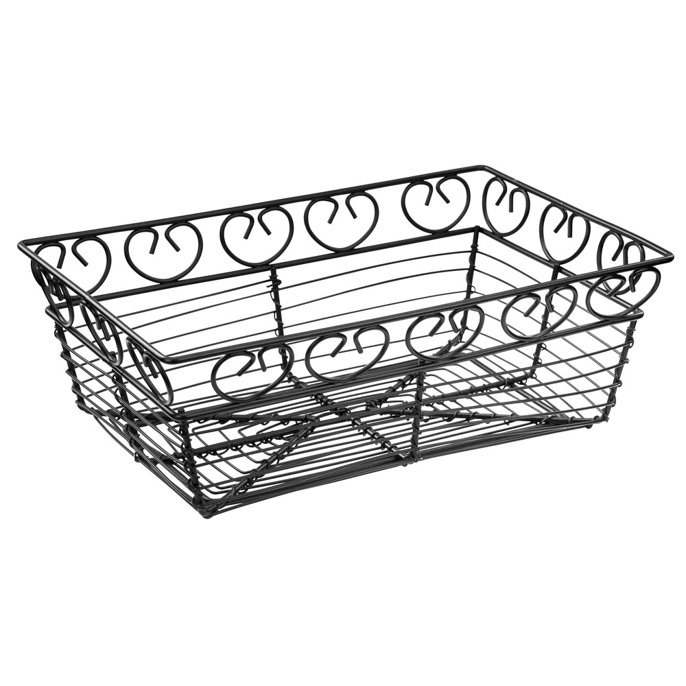 Bread/Fruit Basket, Black Wire, Rectangular, 9" x 5-7/8" x 3" (12 Each)