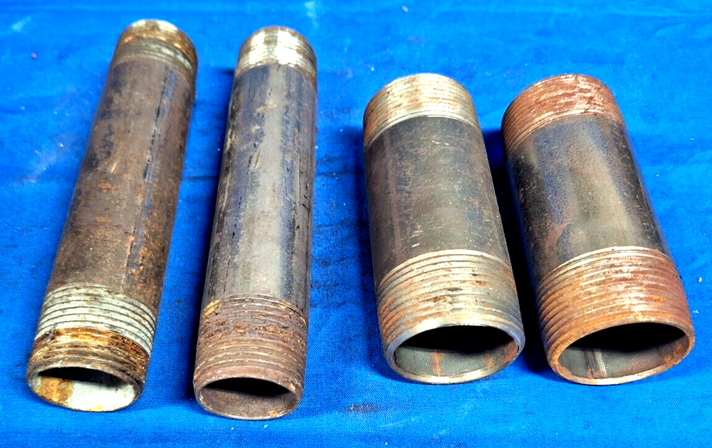 PIPE NIPPLE DOUBLE END THREAD ASSORTED LOT OF 4
