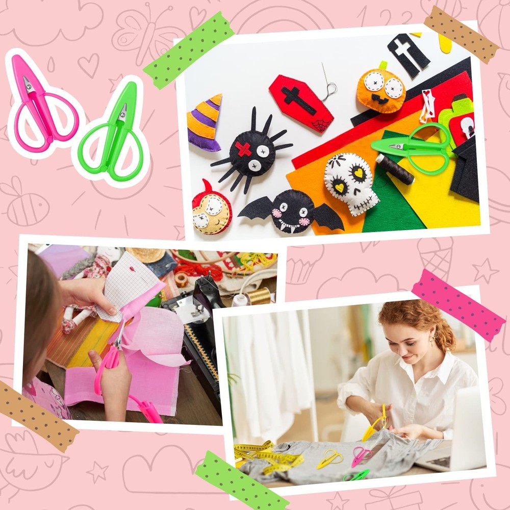 18 Pcs Mini Scissors Multicolor Tiny Scissors with Cover Portable Detail Sewing
