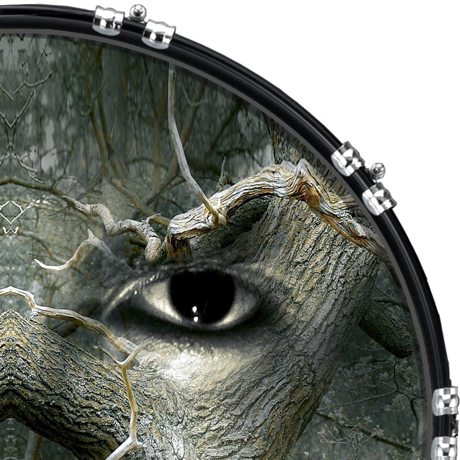 20" Custom Bass Kick Drum Front Head Graphic Graphical Tree Eyes