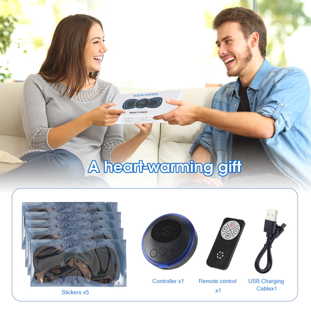 5PCS Portable Mini Electric Neck Back Massager Patch Stimulator Cervical Massage