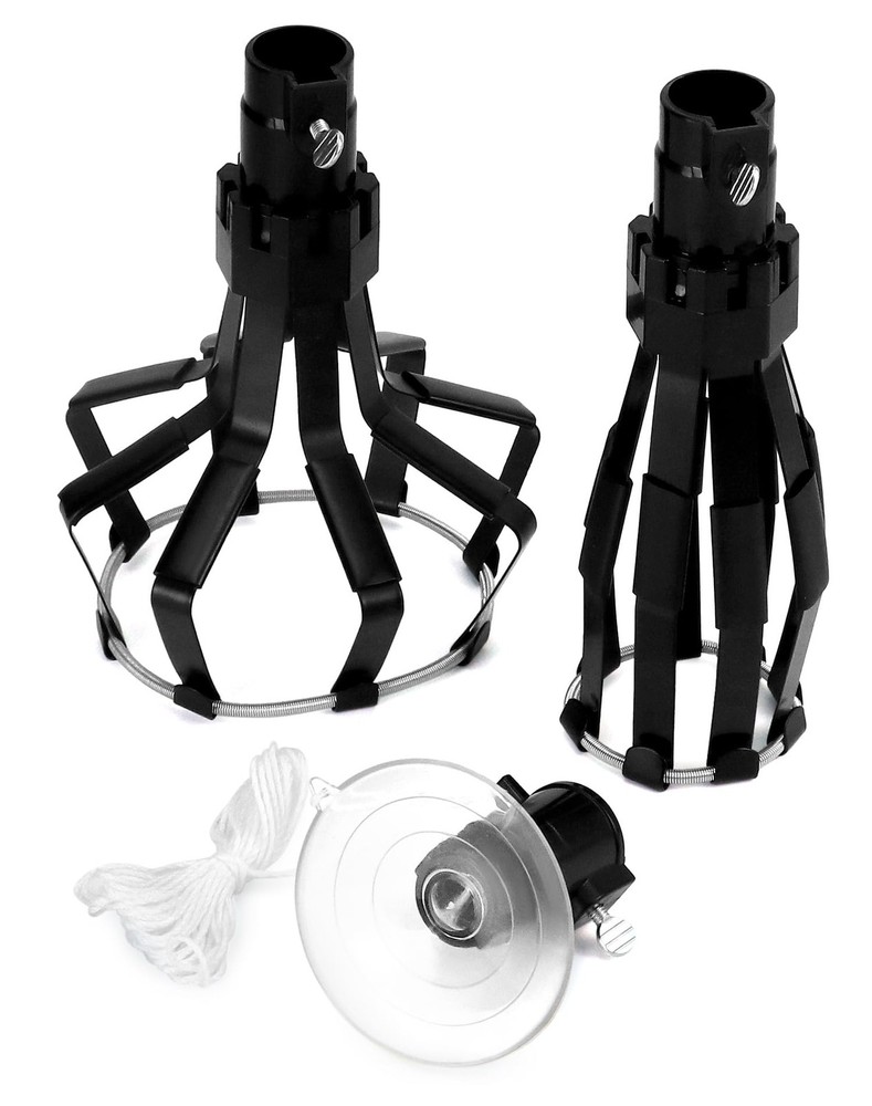 QWORK Professional Light Bulb Changer Kit - 3 Piece Set - Extension Black