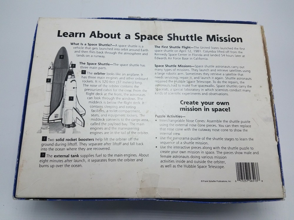 Frank Schaffer Space Shuttle Mission Puzzle 130 Pieces Complete