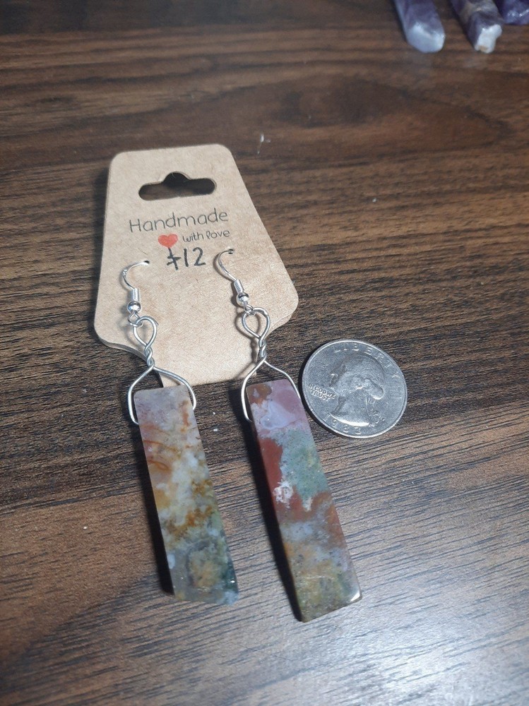 Handmade Indian agate earrings s925