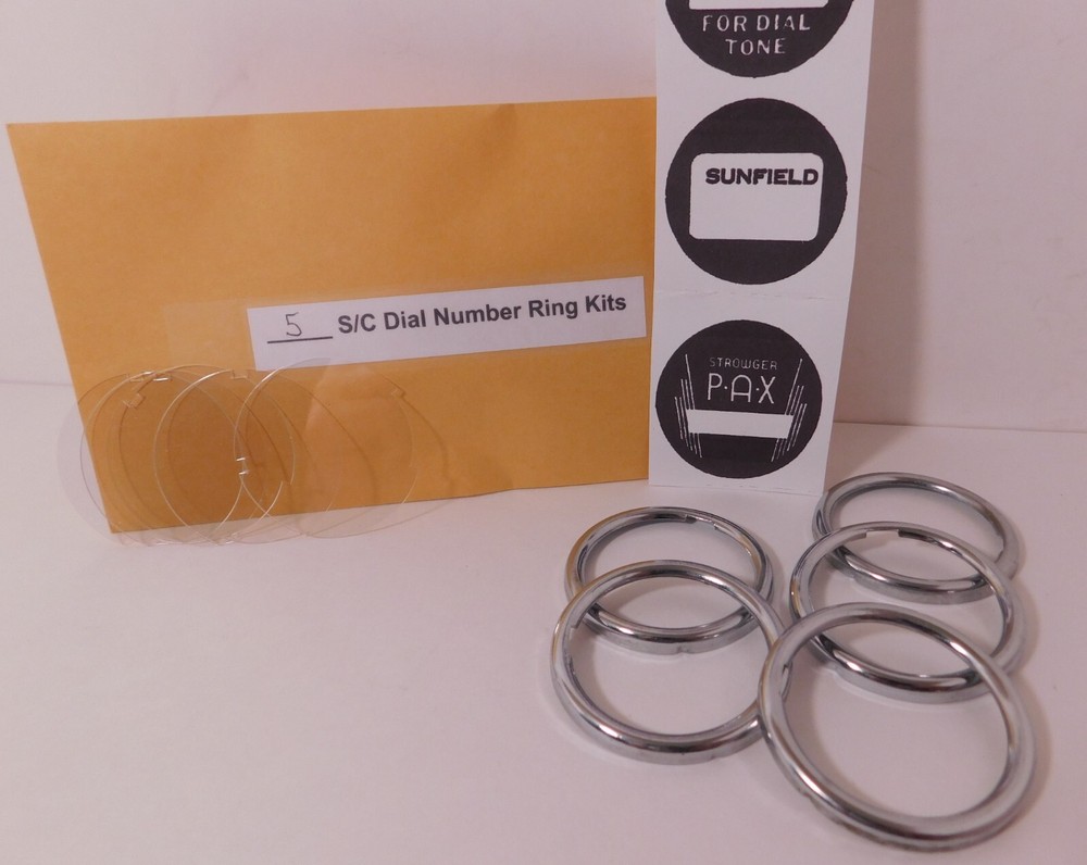 Five Original Stromberg Carlson Chrome Dial Ring Kits for your Stromberg Dials