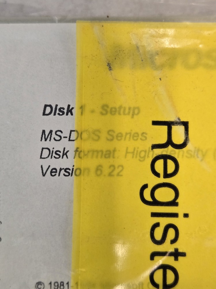 1994 Microsoft MS-DOS 6.22 Plus Enhanced Tools Genuine 3.5" Disks