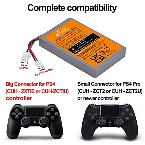 2000mAh PS4 Controller Battery Replacement - 2 Pack for PlayStation 4 DualShock