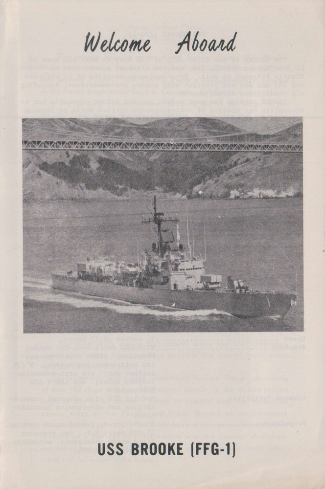 USS Brooke FFG 1 Welcome Aboard pamphlet
