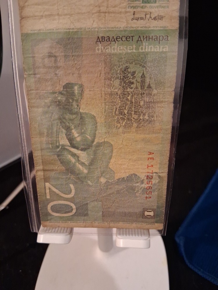 2000 YUGOSLAVIA 20 DINARA BANKNOTE