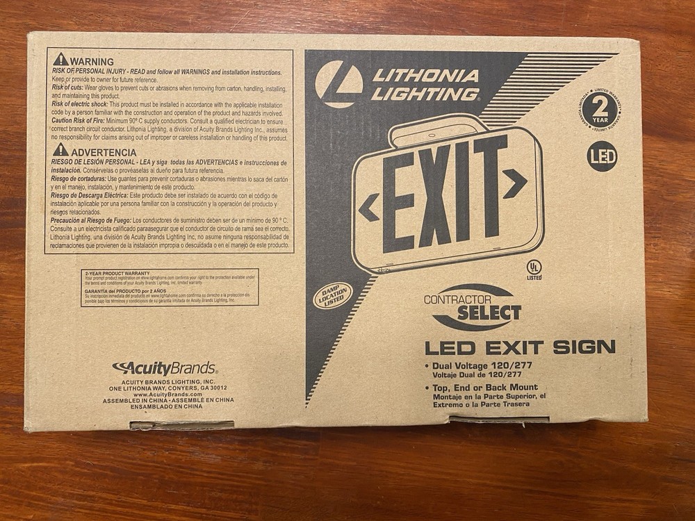 Lithonia Lighting 210LC6 LED Red Thermoplastic Exit Sign