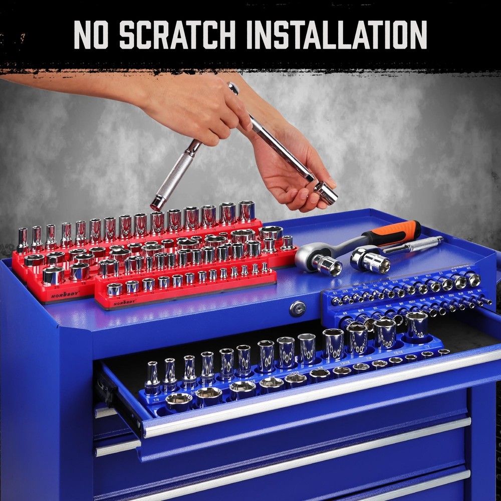 8Piece Magnetic Socket Organizer Set, Magnet Socket Holder, 1/4", 3/8", 1/2" ...