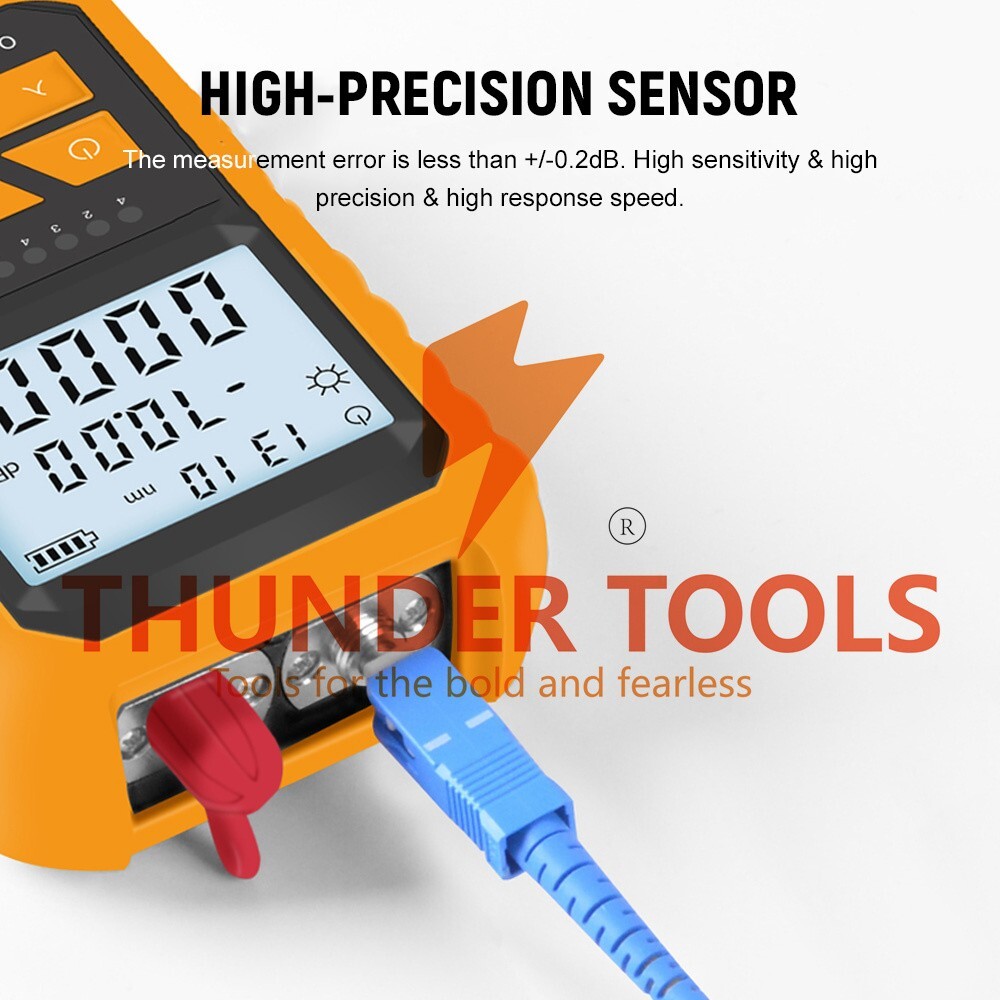 Thunder Tools Handheld Optical Power Meter with 5km Red Light -70~+6dBm