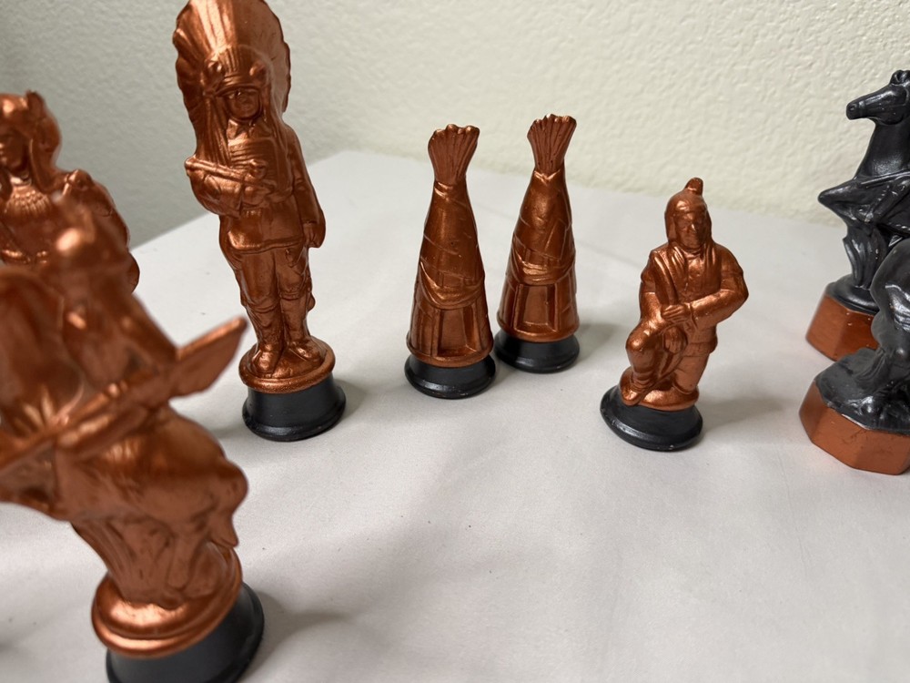 Atlantic Mold Chess Replacement Piece Black Western Ranch Ceramic People