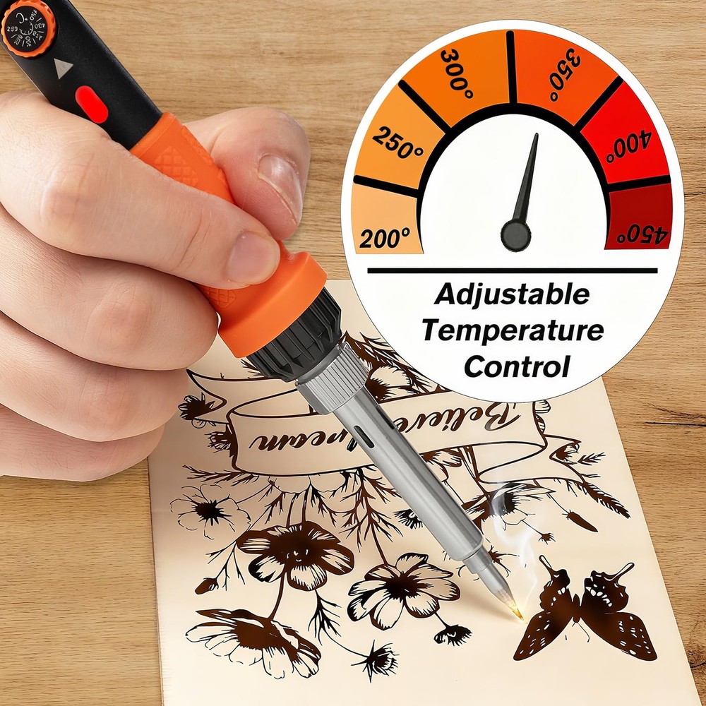 81 PCS Wood Burning Tool Pen Kit Adjustable Temp Beginner Pyrography Craft