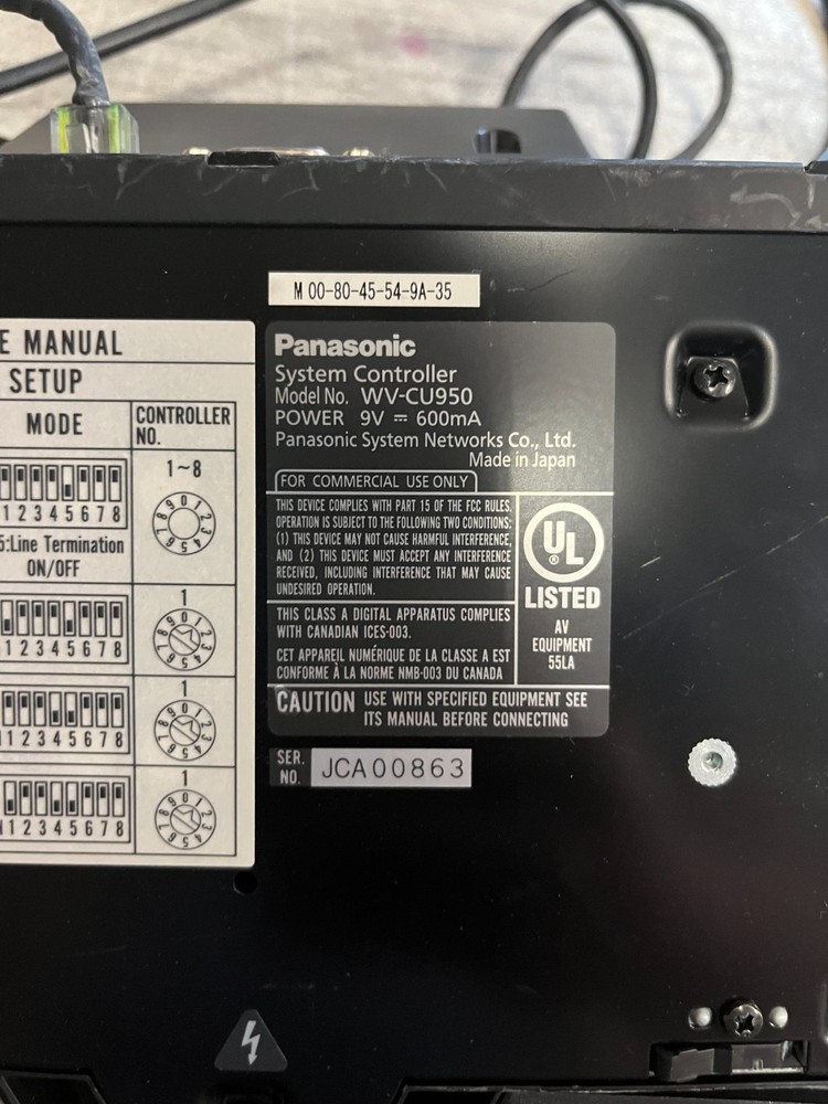 Panasonic WV-CU950 Security System Controller