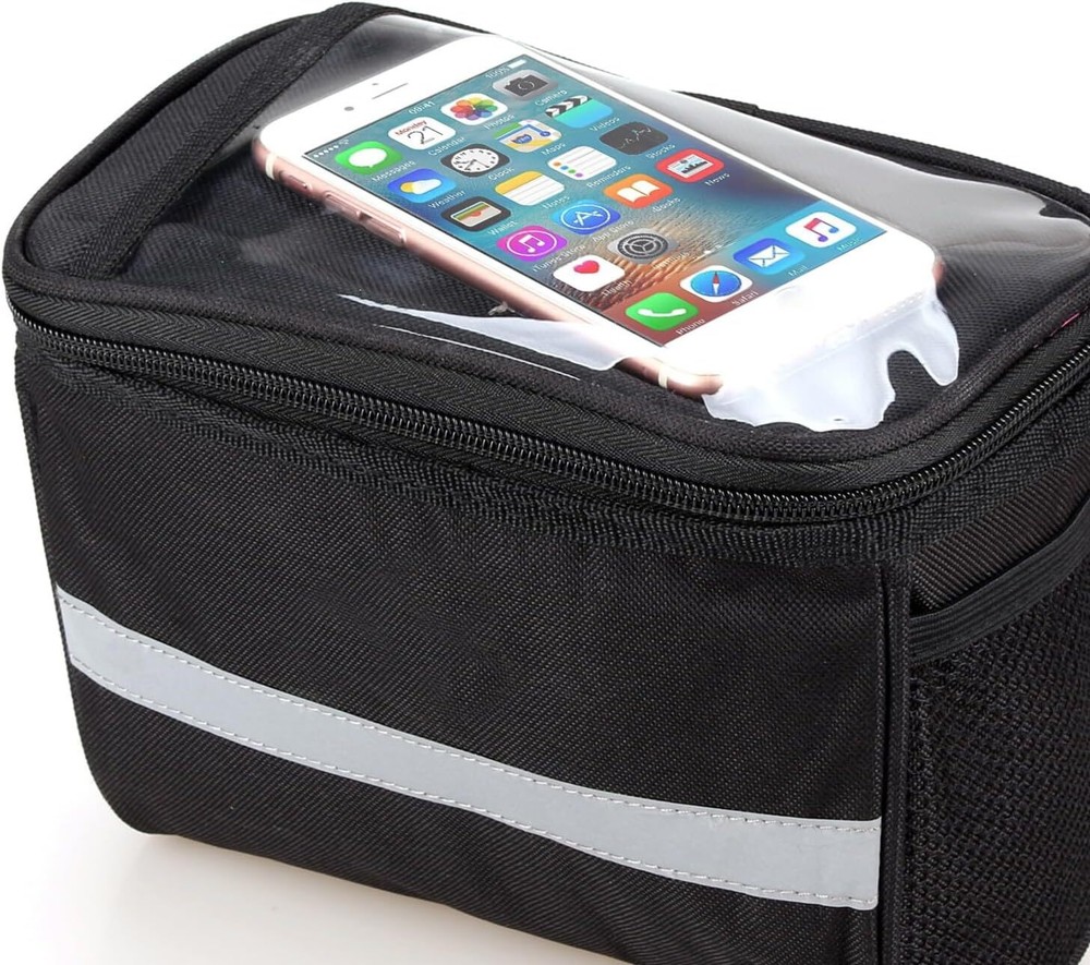 Bike Handlebar Basket Multi-Purpose Detachable Bicycle Front Frame Storage Bag