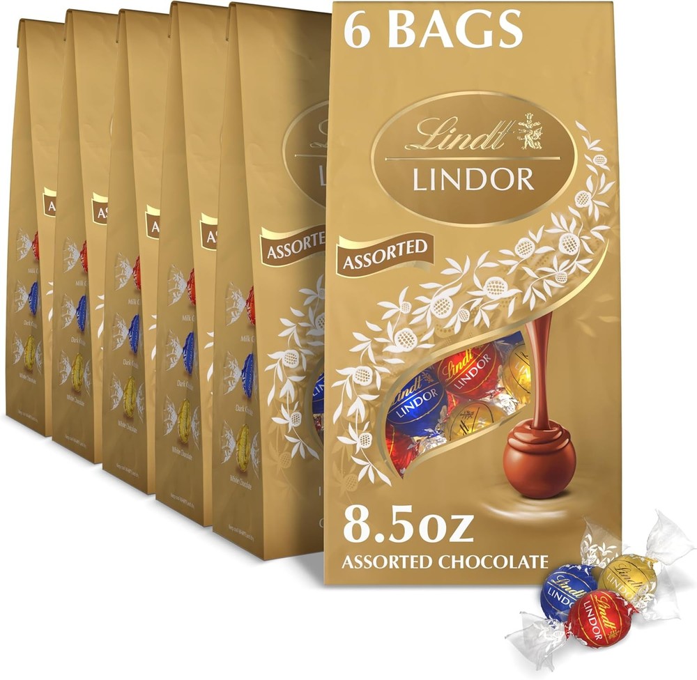 LINDOR Assorted Chocolate Truffles, Chocolate Candy with Smooth,