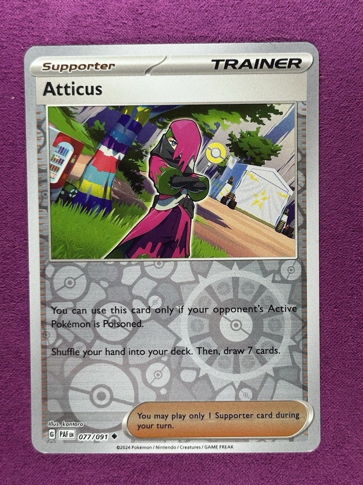 5x Atticus (1) 134/131 :Prismatic Evolutions Holo (1) Reverse Holo (4) regular
