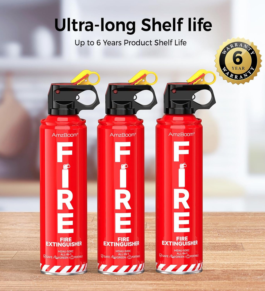 Fire Extinguisher for Home 1Pack, Kitchen, Car, and Grill,Compact Water-Based A,