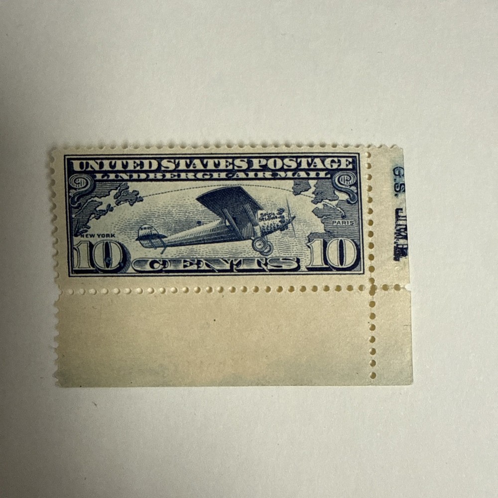 C 10 $.10 Lindbergh  With Engraver  Initials