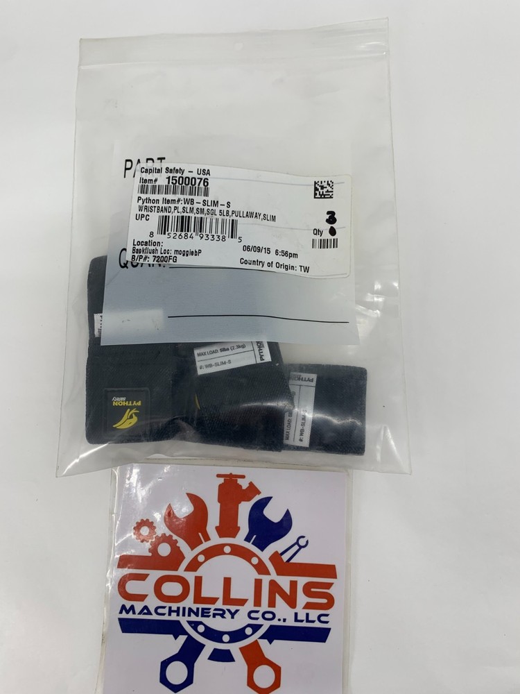 3M DBI-SALA 1500076 Python Pullaway Wristband 5 LB Max. Small Lot of 3