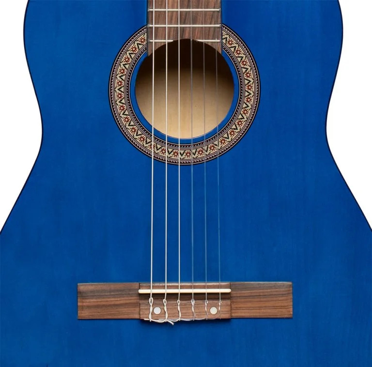 4/4 classical guitar with linden top, blue