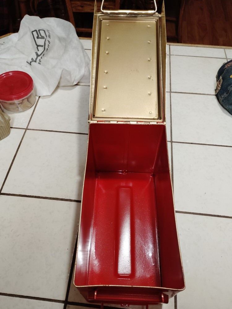USMC 50 Cal Ammo Can RED and GOLD