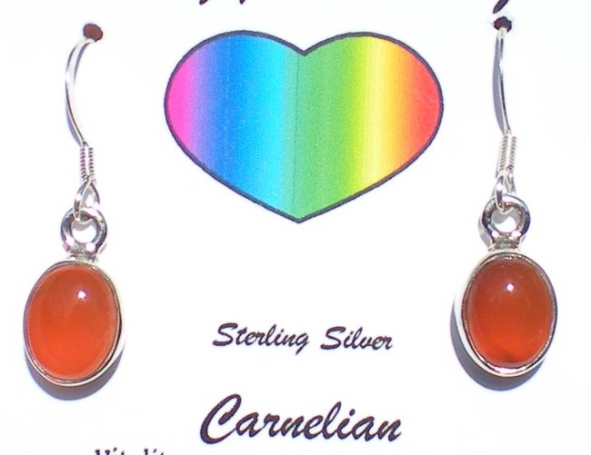 Carnelian Earrings - Sterling Silver j1850