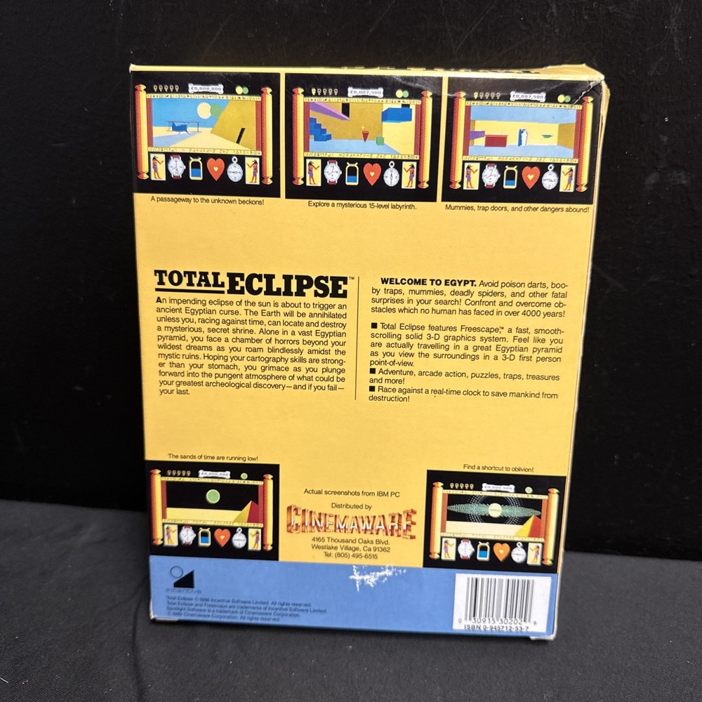 Spotlight Software Total Eclipse for Commodore 64/128 Used 1988 - Original Box