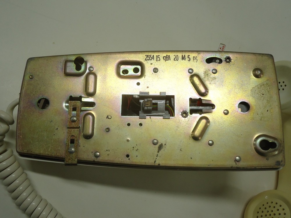 ITT 2554 Push Button Wall Phone Ivory, Untested