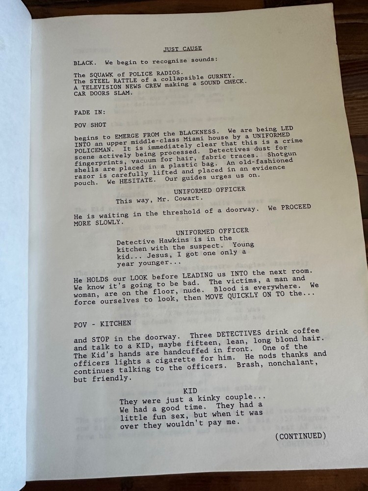 JUST CAUSE SEAN CONNERY KATE CAPSHAW MOVIE ORIGINAL SCREENPLAY SCRIPT