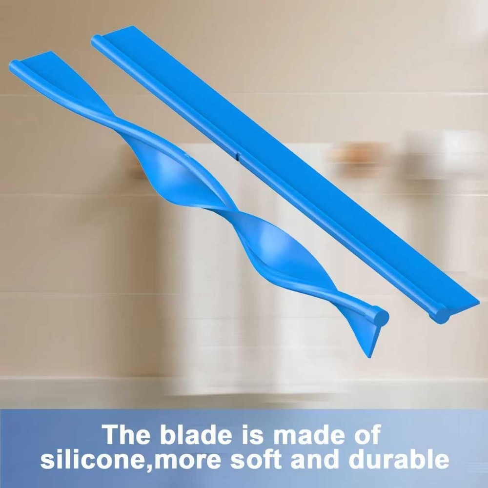 Shower Squeegee for Glass Doors, Squeegee with Black &Blue Extendable Squeegee