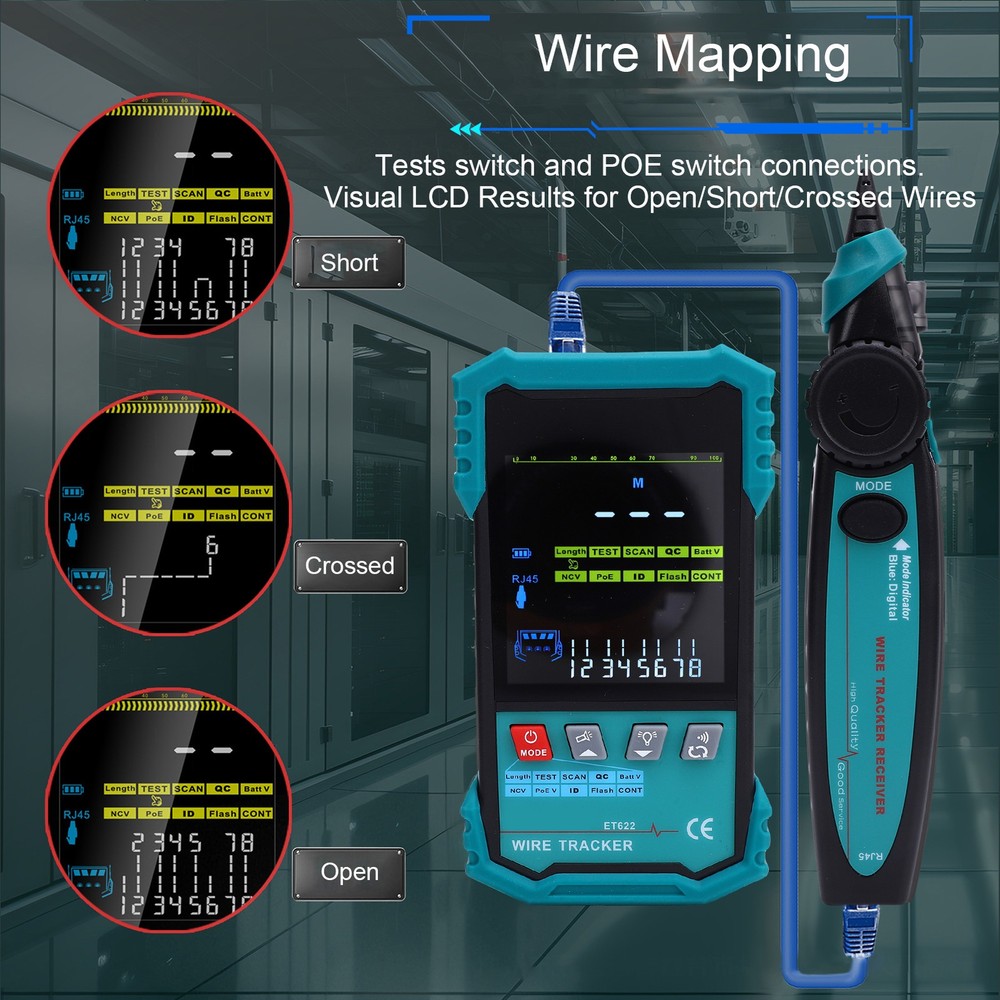 1-Advanced Network Cable Tester For Ethernet Maintenance