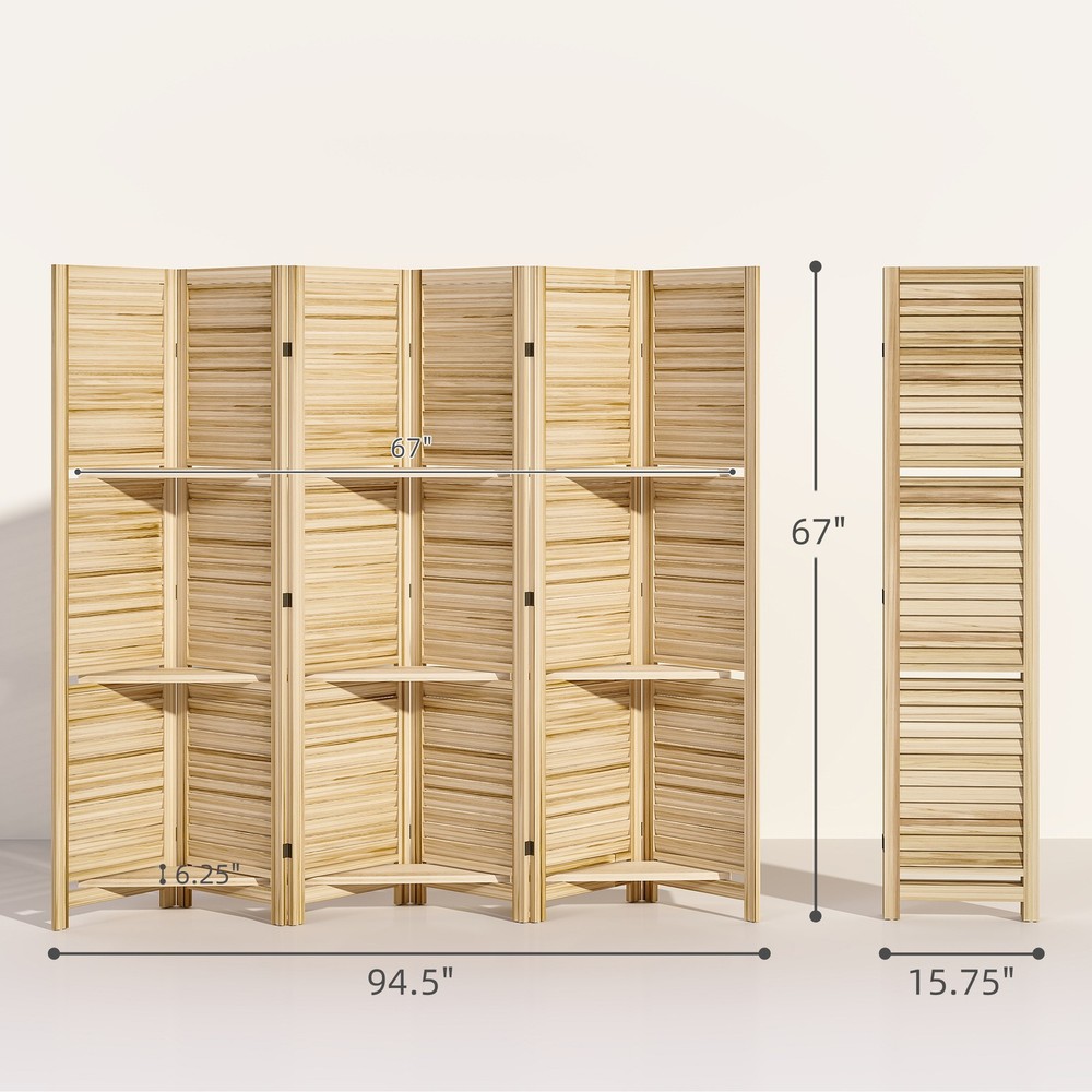Room Divider Screen Solid Wood Structure with Clean Finish Blinds Style