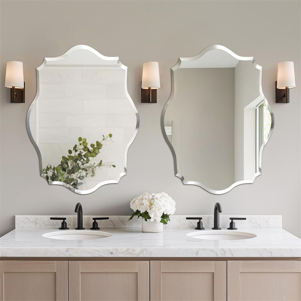 Multi-Shape Frameless Bathroom Mirror Prism Bevelled Vanity Mirror for Over Sink