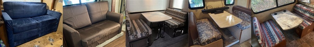 Fits Jayco style B RV Custom made luxurious Seat covers with skirt and armrest