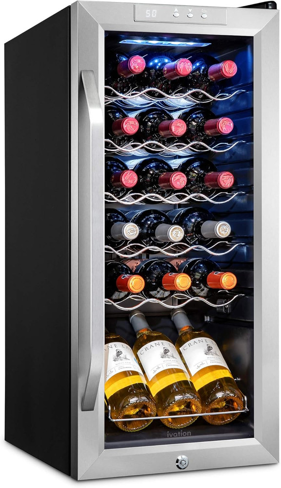 18 Bottle Compressor Wine Cooler Refrigerator W/Lock | Large Freestanding Wine C