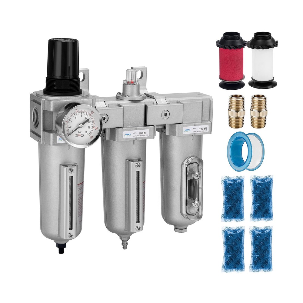 NANPU 3/4" NPT Industrial Grade 3 Stage Air Drying System - Particulate Filte...
